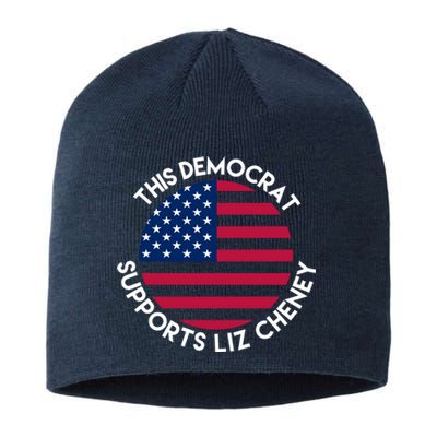 This Democrat Supports Liz Cheney Funny Election Sustainable Beanie