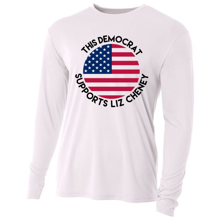 This Democrat Supports Liz Cheney Funny Election Cooling Performance Long Sleeve Crew