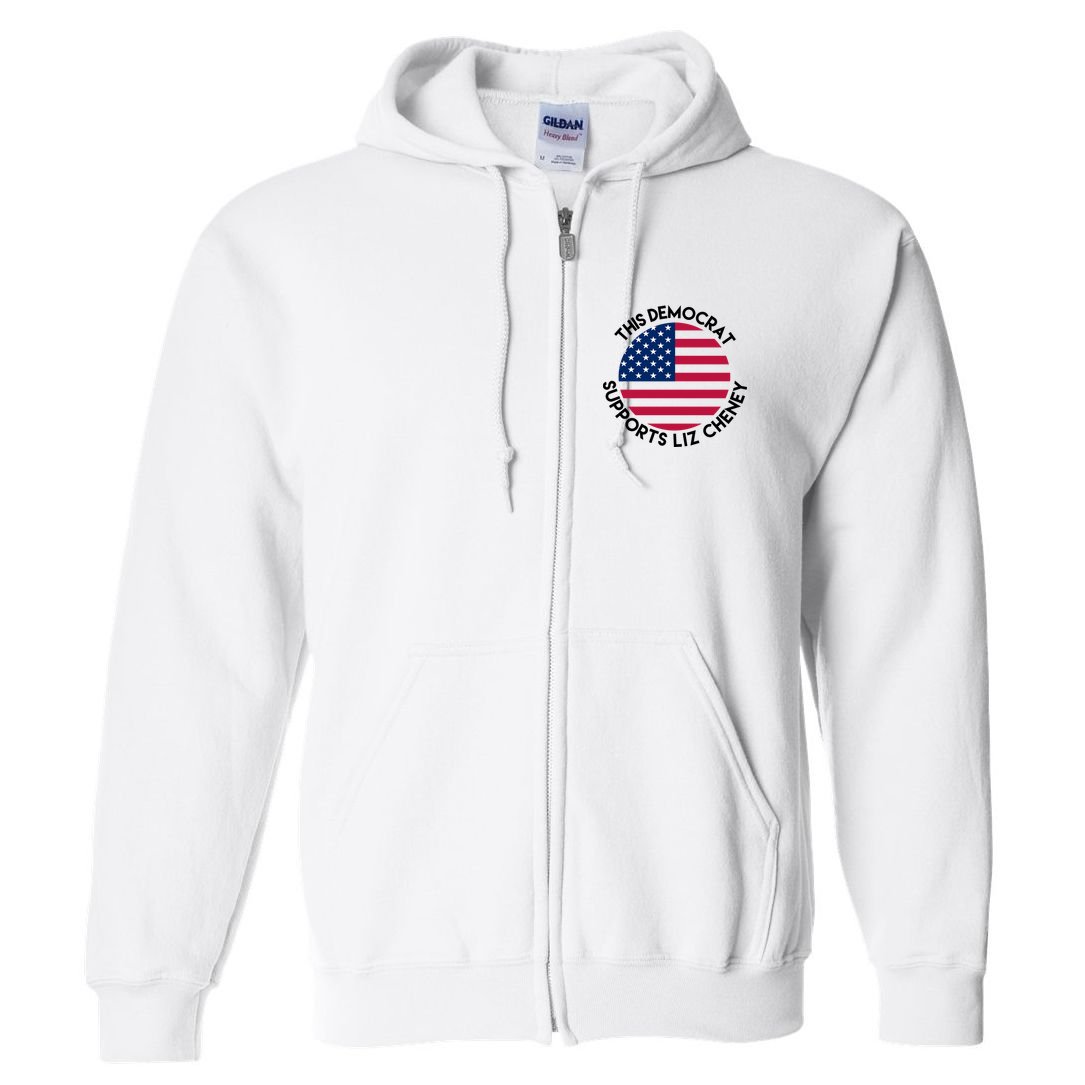 This Democrat Supports Liz Cheney Funny Election Full Zip Hoodie