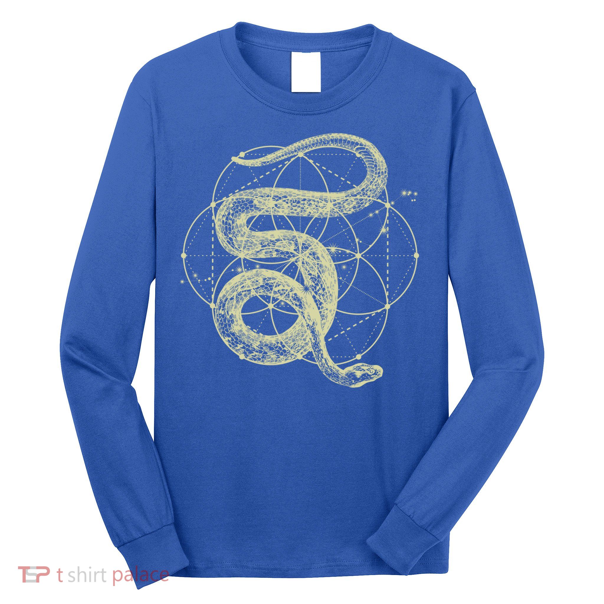 The Dharma Store Funny Gift Sacred Geometry Funny Gift Seed Of Life Snake Gift Long Sleeve Shirt
