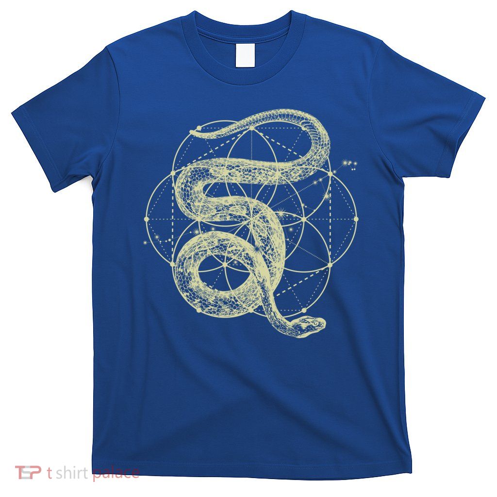 The Dharma Store Funny Gift Sacred Geometry Funny Gift Seed Of Life Snake Gift T-Shirt