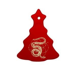 The Dharma Store Funny Gift Sacred Geometry Funny Gift Seed Of Life Snake Gift Ceramic Tree Ornament