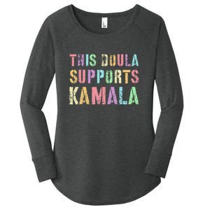 This Doula Supports Kamala 2024 47th Joyful Warrior Women's Perfect Tri Tunic Long Sleeve Shirt