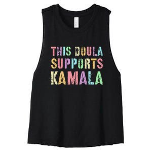 This Doula Supports Kamala 2024 47th Joyful Warrior Women's Racerback Cropped Tank