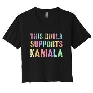 This Doula Supports Kamala 2024 47th Joyful Warrior Women's Crop Top Tee