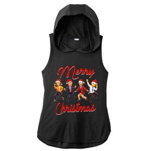 Trump Dance Santa Claus Christmas Xmas Pajamas Holiday Ladies PosiCharge Tri-Blend Wicking Draft Hoodie Tank