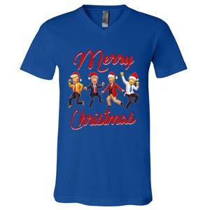 Trump Dance Santa Claus Christmas Xmas Pajamas Holiday V-Neck T-Shirt