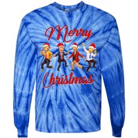 Trump Dance Santa Claus Christmas Xmas Pajamas Holiday Tie-Dye Long Sleeve Shirt