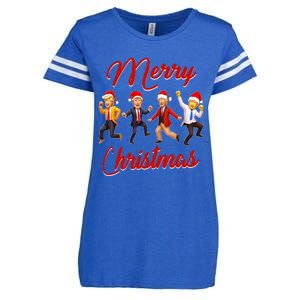 Trump Dance Santa Claus Christmas Xmas Pajamas Holiday Enza Ladies Jersey Football T-Shirt