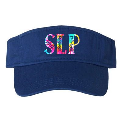 Tie Dye Slp Gift Speech Language Pathologist Speech Therapy Funny Gift Valucap Bio-Washed Visor