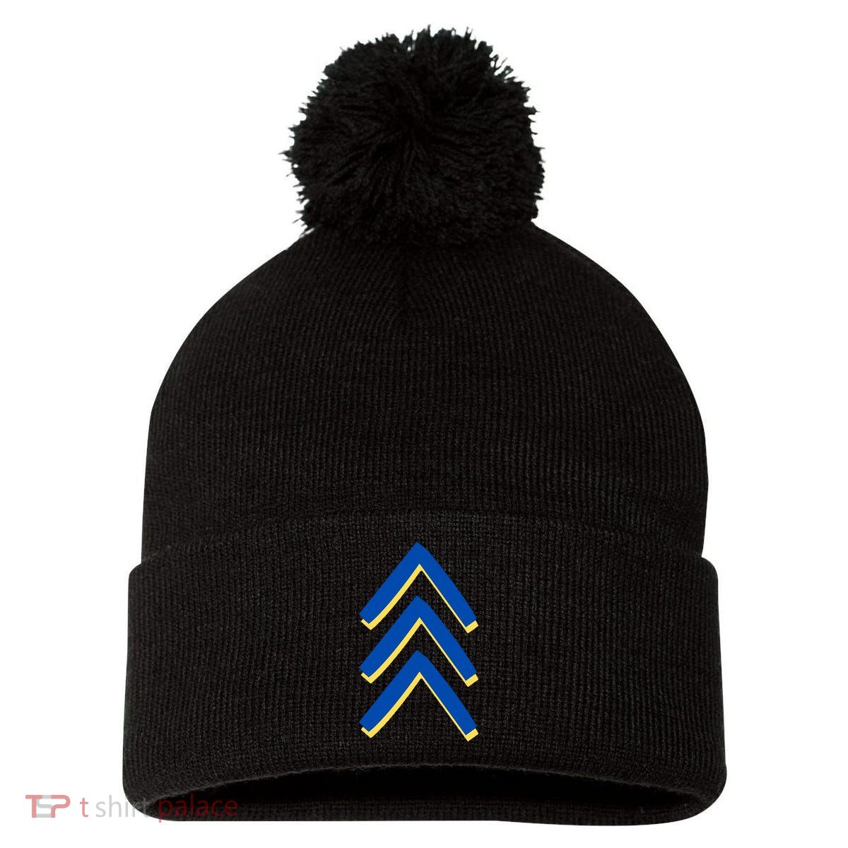 T21 Down Syndrome Awareness Pom Pom 12in Knit Beanie