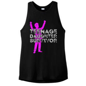 Teenage Daughter Survivor FatherS Day Funny Christmas Joke Ladies PosiCharge Tri-Blend Wicking Tank