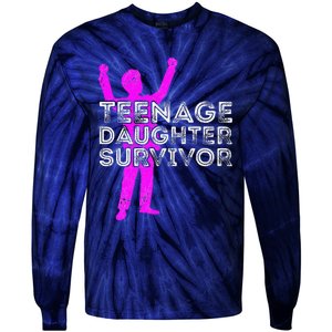 Teenage Daughter Survivor FatherS Day Funny Christmas Joke Tie-Dye Long Sleeve Shirt