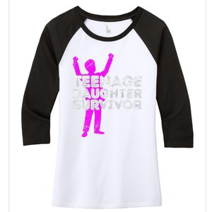 Teenage Daughter Survivor FatherS Day Funny Christmas Joke Women's Tri-Blend 3/4-Sleeve Raglan Shirt