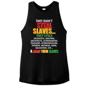 They Didnt Steal Slaves Black History Month Ladies PosiCharge Tri-Blend Wicking Tank