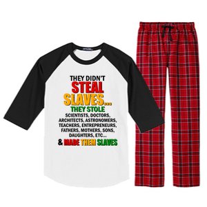 They Didnt Steal Slaves Black History Month Raglan Sleeve Pajama Set