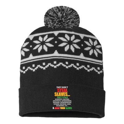 They Didnt Steal Slaves Black History Month USA-Made Snowflake Beanie