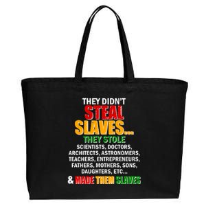 They Didnt Steal Slaves Black History Month Cotton Canvas Jumbo Tote