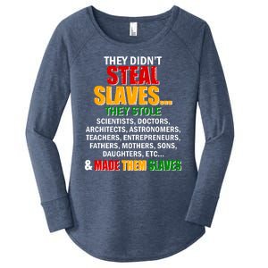 They Didnt Steal Slaves Black History Month Women's Perfect Tri Tunic Long Sleeve Shirt