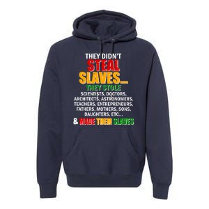 They Didnt Steal Slaves Black History Month Premium Hoodie