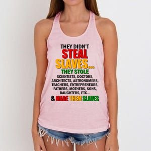 They Didnt Steal Slaves Black History Month Women's Knotted Racerback Tank