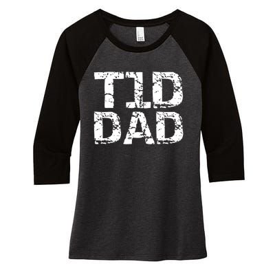 T1D Dad Shirt Distressed Type 1 Diabetes Father Tees Women's Tri-Blend 3/4-Sleeve Raglan Shirt