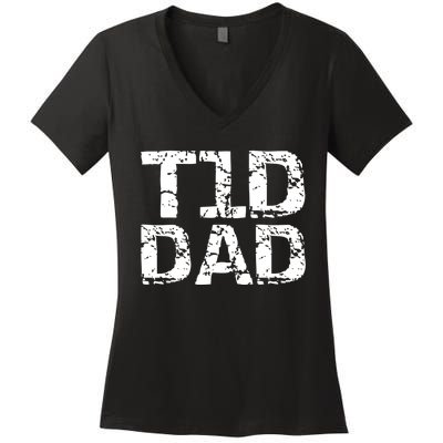 T1D Dad Shirt Distressed Type 1 Diabetes Father Tees Women's V-Neck T-Shirt