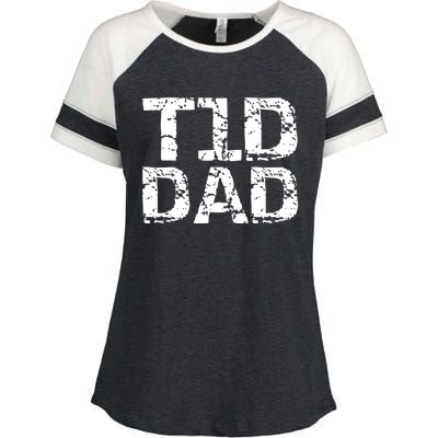 T1D Dad Shirt Distressed Type 1 Diabetes Father Tees Enza Ladies Jersey Colorblock Tee