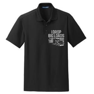 Trucker Design Semi Truck Driver Lover Dry Zone Grid Polo