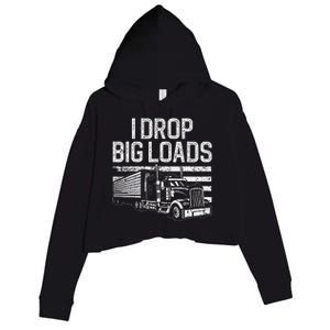 Trucker Design Semi Truck Driver Lover Crop Fleece Hoodie