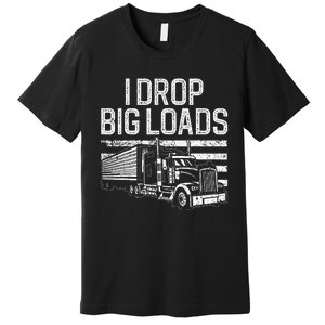 Trucker Design Semi Truck Driver Lover Premium T-Shirt