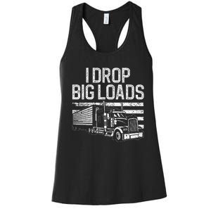 Trucker Design Semi Truck Driver Lover Women's Racerback Tank