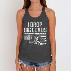 Trucker Design Semi Truck Driver Lover Women's Knotted Racerback Tank