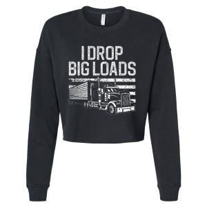 Trucker Design Semi Truck Driver Lover Cropped Pullover Crew