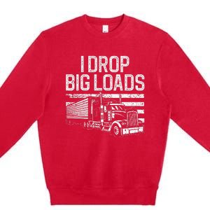 Trucker Design Semi Truck Driver Lover Premium Crewneck Sweatshirt