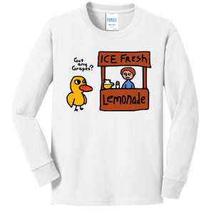 The Duck Song Got Any Grapes Kids Long Sleeve Shirt