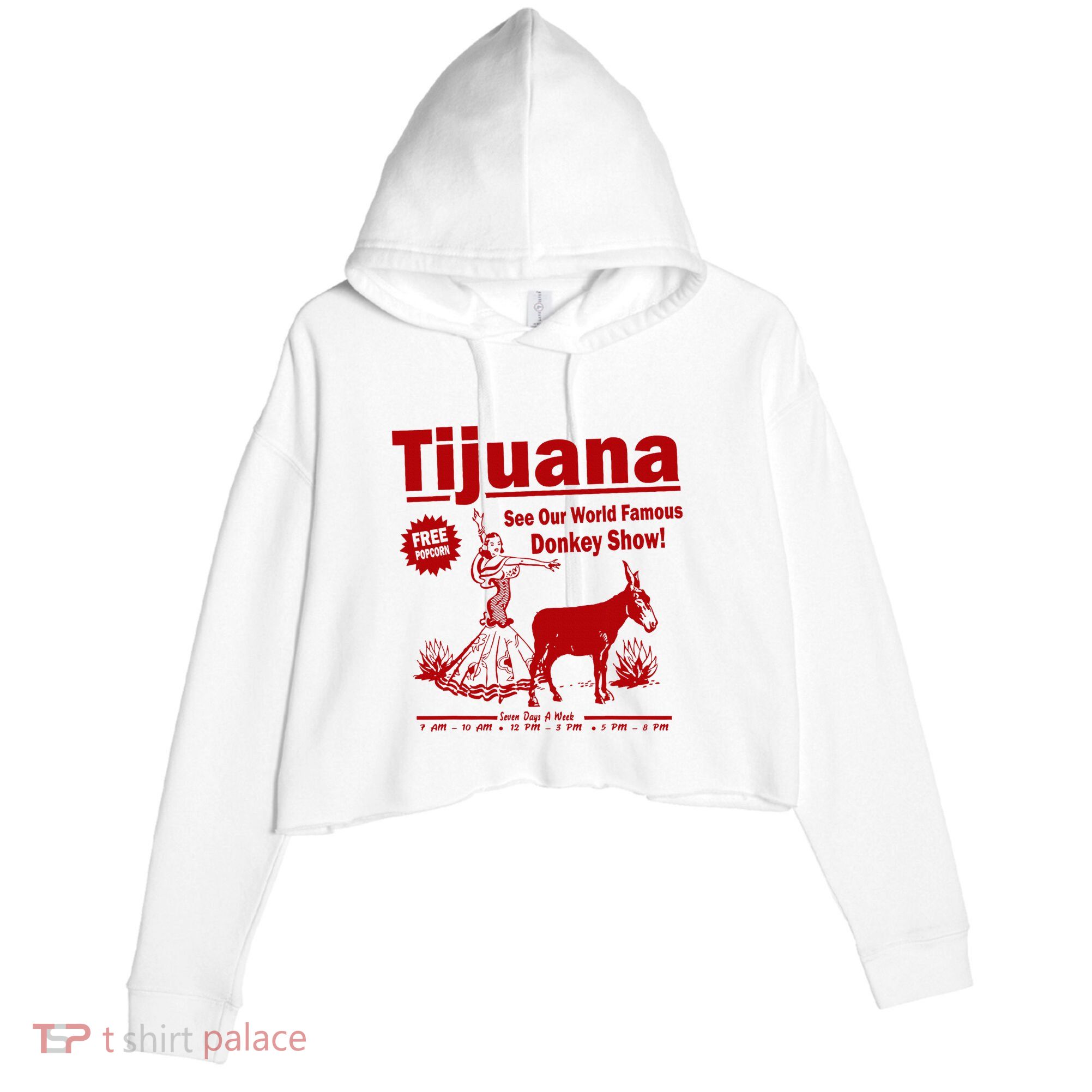 Tijuana Donkey Show Essential Crop Fleece Hoodie