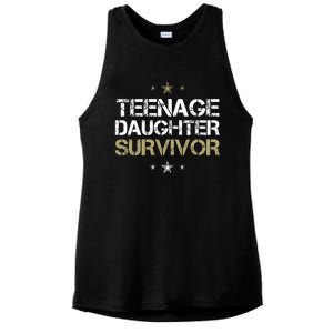 Teenage Daughter Survivor Teenager Dad Mom FatherS Day Ladies PosiCharge Tri-Blend Wicking Tank