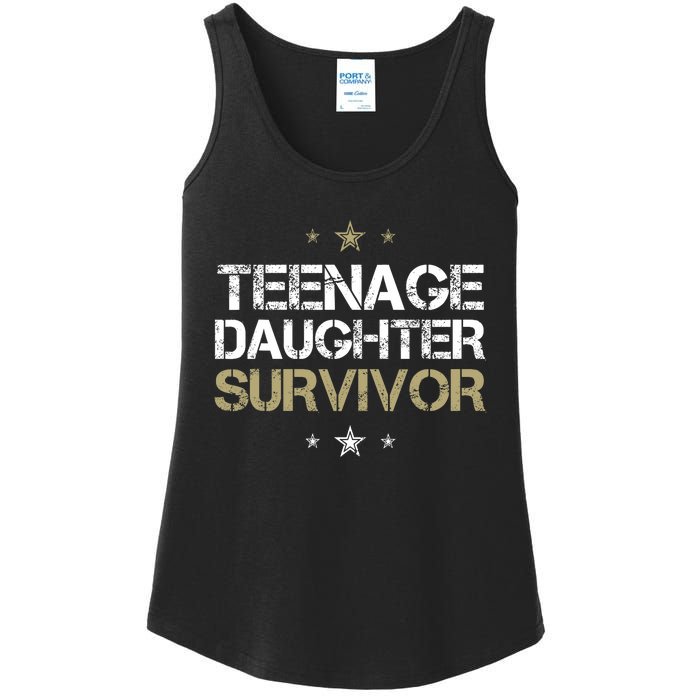 Teenage Daughter Survivor Teenager Dad Mom FatherS Day Ladies Essential Tank