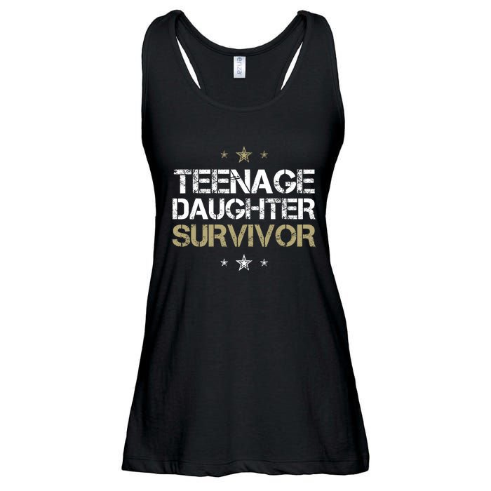 Teenage Daughter Survivor Teenager Dad Mom FatherS Day Ladies Essential Flowy Tank