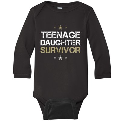 Teenage Daughter Survivor Teenager Dad Mom FatherS Day Baby Long Sleeve Bodysuit