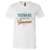 Teenage Daughter Survivor V-Neck T-Shirt