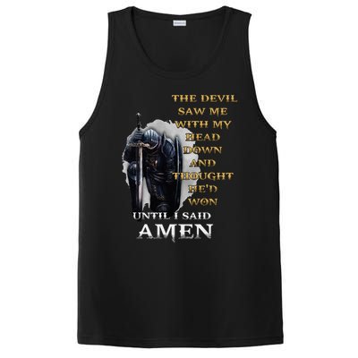 The Devil Saw Me With My Head Down Until I Said Amen Retro PosiCharge Competitor Tank