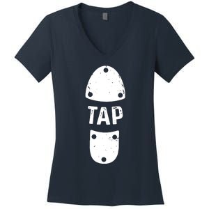 Tap Dancer Shoe Tap Dance Women's V-Neck T-Shirt