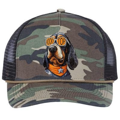 Tennessee Dog Sport Lovers Coonhound Fan Rocky Top Tn Retro Rope Trucker Hat Cap