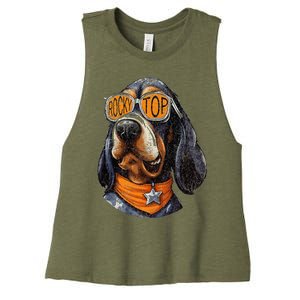 Tennessee Dog Sport Lovers Coonhound Fan Rocky Top Tn Women's Racerback Cropped Tank