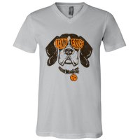 Tennessee Dog Sport Lovers | Tennessee Tri Stars Flag V-Neck T-Shirt