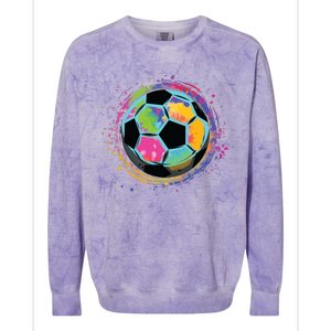 Tie Dye Soccer Ball For All Soccer Lovers Men Women Colorblast Crewneck Sweatshirt