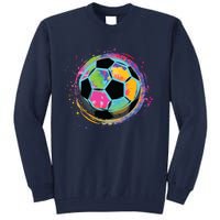 Tie Dye Soccer Ball For All Soccer Lovers Men Women Tall Sweatshirt