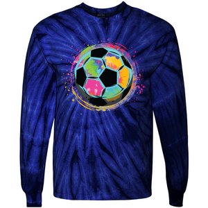 Tie Dye Soccer Ball For All Soccer Lovers Men Women Tie-Dye Long Sleeve Shirt